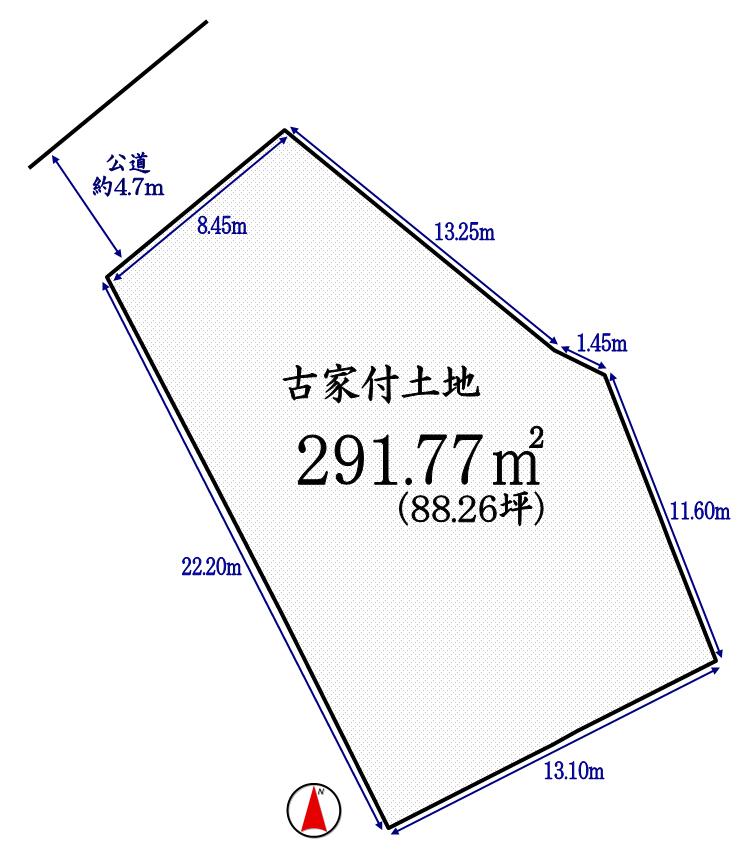 Compartment figure. Land price 24,900,000 yen, No land area 291.77 sq m building conditions Land about 88 square meters