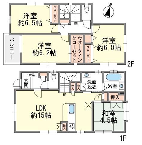 Floor plan. 31,100,000 yen, 4LDK, Land area 130.42 sq m , Building area 93.67 sq m