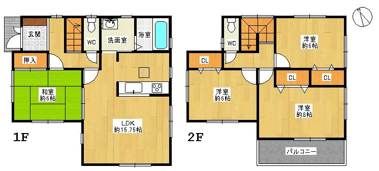 Floor plan. 29,800,000 yen, 4LDK, Land area 160 sq m , Building area 97.6 sq m 4LDK Southwest balcony