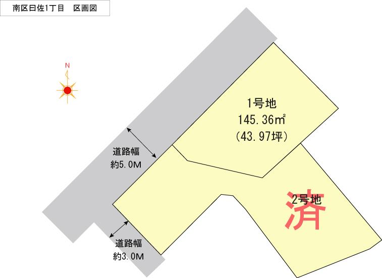 Compartment figure. Land price 11,950,000 yen, Land area 145.36 sq m