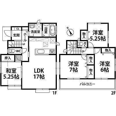 Floor plan. 28.8 million yen, 4LDK, Land area 127.4 sq m , Building area 97.29 sq m floor plan!