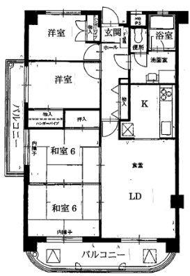 Floor plan. 4LDK, Price 14.8 million yen, Occupied area 79.49 sq m , Balcony area 14.93 sq m 2 sided balcony