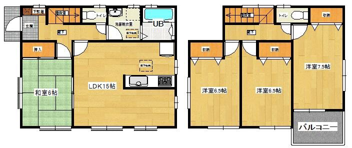 Floor plan. 27,480,000 yen, 4LDK, Land area 132.24 sq m , Building area 98.54 sq m