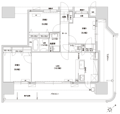 Floor: 3LDK, occupied area: 71.12 sq m, Price: 24,800,000 yen ~ 29,300,000 yen