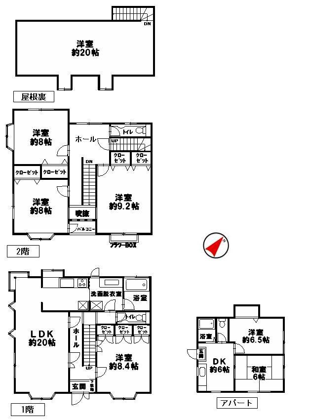 Floor plan. 42 million yen, 4LDK + S (storeroom), Land area 460.13 sq m , Building area 334.13 sq m