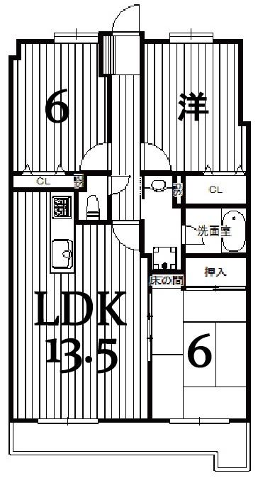 Floor plan. 3LDK, Price 11.9 million yen, Occupied area 69.26 sq m , Balcony area 11.46 sq m