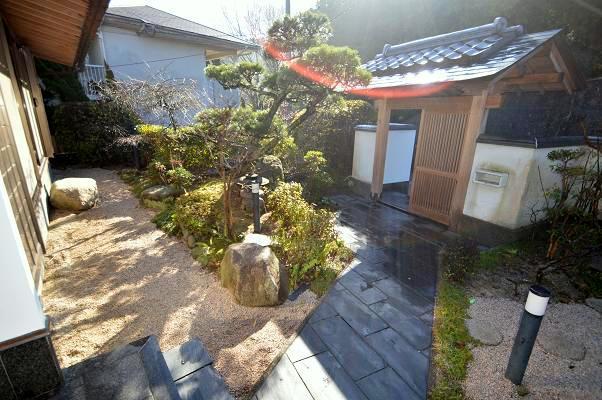 Garden. Luxury Japanese-style house