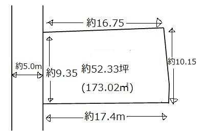 Compartment figure. Land price 17 million yen, Land area 173.02 sq m