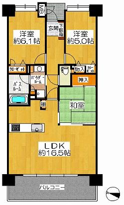 Floor plan. 3LDK, Price 28.5 million yen, Occupied area 70.07 sq m , Balcony area 12.24 sq m