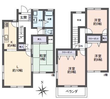 Floor plan. 24,800,000 yen, 4LDK, Land area 161.96 sq m , Building area 96.46 sq m