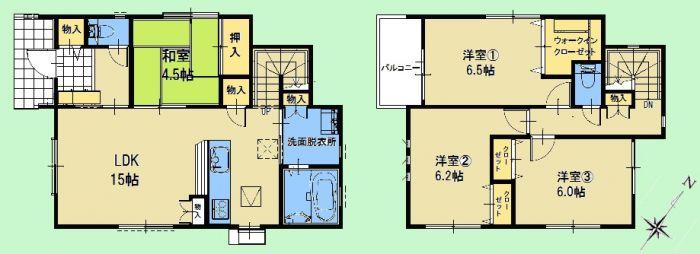 Floor plan. (A No. land), Price 31,600,000 yen, 4LDK+S, Land area 135.87 sq m , Building area 94.8 sq m