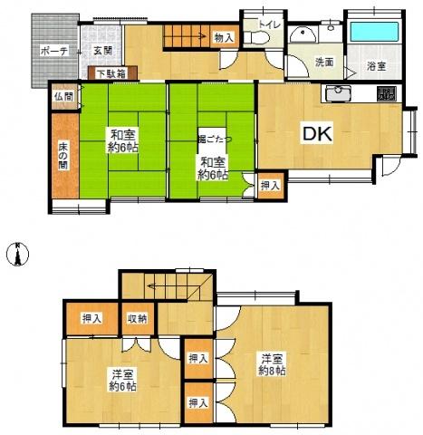 Floor plan. 26,050,000 yen, 4DK, Land area 140.99 sq m , Building area 86.53 sq m Floor