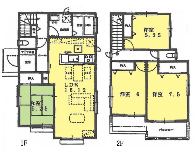 Floor plan. 25,800,000 yen, 4LDK, Land area 150 sq m , Building area 96.67 sq m floor plan (4LDK)