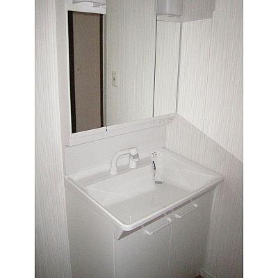 Wash basin, toilet. Easy-to-use vanity!