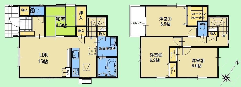Floor plan. (A Building), Price 31,600,000 yen, 4LDK, Land area 135.87 sq m , Building area 94.8 sq m