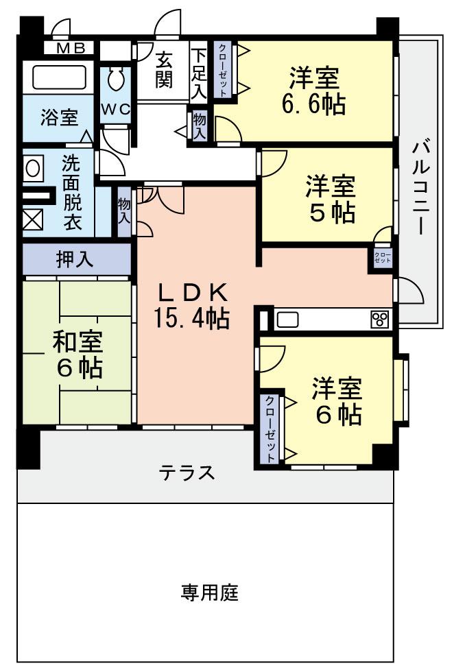 Floor plan. 4LDK, Price 20 million yen, Occupied area 90.02 sq m