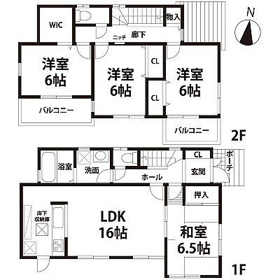 Floor plan. 31,800,000 yen, 4LDK, Land area 165.56 sq m , Building area 98.82 sq m