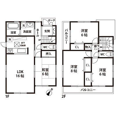 Floor plan. 30,800,000 yen, 4LDK, Land area 178.66 sq m , Building area 98.01 sq m