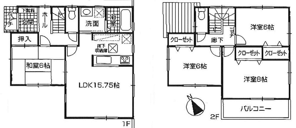 Floor plan. (1 Building), Price 29,800,000 yen, 4LDK, Land area 160 sq m , Building area 97.6 sq m