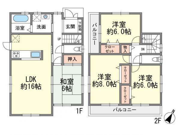 Floor plan. 30,800,000 yen, 4LDK, Land area 178.67 sq m , Building area 98.01 sq m