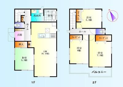 Floor plan. 24,800,000 yen, 4LDK, Land area 150 sq m , Building area 96.97 sq m relatively popular is a high floor plan (^_^) /  Living and Japanese-style room is a place that can be used To spacious to release a is usually Tsuzukiai, Has gained support from people of all ages! (^^)!