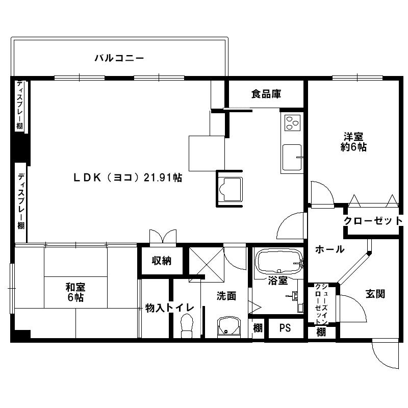 Floor plan. 2LDK, Price 12.9 million yen, Footprint 74.1 sq m , Balcony area 10 sq m