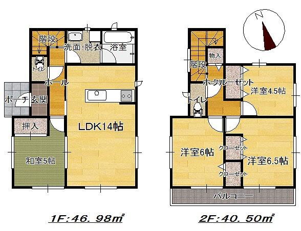 Floor plan. 19.9 million yen, 4LDK, Land area 110 sq m , Building area 87.48 sq m relatively popular is a high floor plan (^_^) /  Living and Japanese-style room is a place that can be used To spacious to release a is usually Tsuzukiai, Has gained support from people of all ages! (^^)!