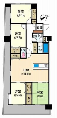 Floor plan. 4LDK, Price 21,800,000 yen, Occupied area 86.25 sq m , Balcony area 24.82 sq m