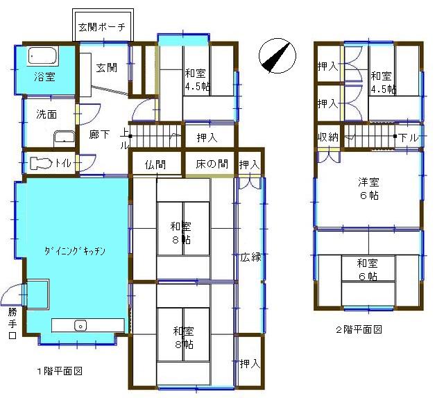 Floor plan. 16 million yen, 6DK, Land area 224.45 sq m , Building area 119.24 sq m