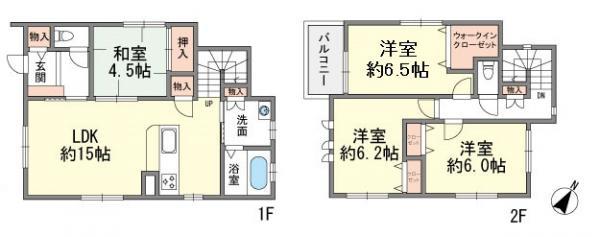 Floor plan. 31,600,000 yen, 4LDK, Land area 135.87 sq m , Building area 94.8 sq m