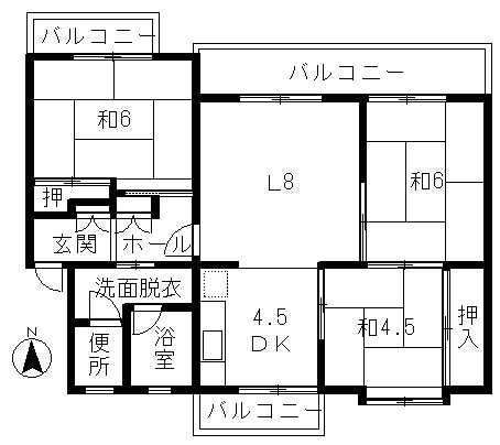 Floor plan. 3LDK, Price 5 million yen, Occupied area 63.22 sq m