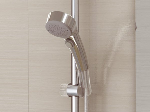 Bathing-wash room.  [Click shower] It is a luxury metal tone shower (with a shower open and close button). Stylish in harmony with the bathroom, You can enjoy a pleasant shower time. (Same specifications)