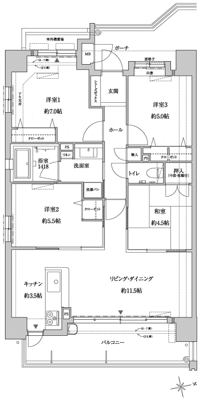 Floor: 4LDK, occupied area: 78.59 sq m, Price: 24.4 million yen ~ 27 million yen