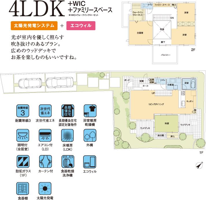 Floor plan.  [No. 2 place] So we have drawn on the basis of the Plan view] drawings, Plan and the outer structure ・ Planting, such as might actually differ slightly from.  Also, The car is not included in the price.