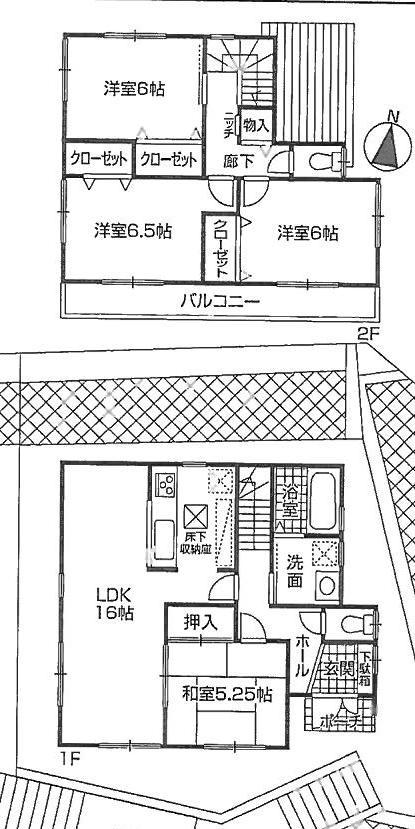Floor plan. 23.8 million yen, 4LDK, Land area 182.8 sq m , Building area 94.97 sq m newly built single-family 4LDK + parking two Allowed
