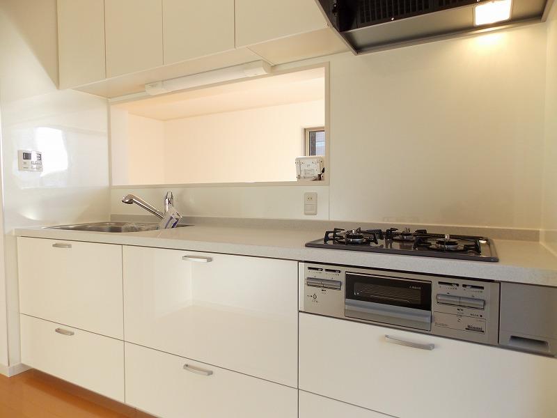 Same specifications photo (kitchen). System kitchen (^_^) /  A height of approximately 85 centimeters, Width is located about 255 centimeters (^_^) / ~ Is a water purifier with faucet standard (^_^) / ~ From the wife's point of view, Living dining overlooking (^_^) /