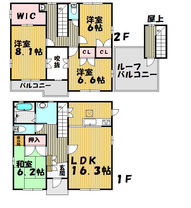 Floor plan. 33,800,000 yen, 4LDK, Land area 230.89 sq m , Building area 126.81 sq m