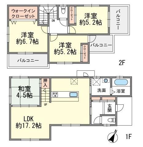 Floor plan. 29,390,000 yen, 4LDK, Land area 112 sq m , Building area 89.22 sq m