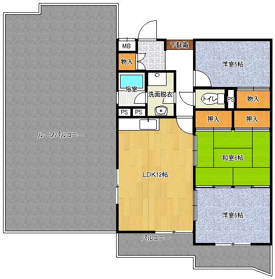Floor plan. 3LDK, Price 11.9 million yen, Occupied area 67.68 sq m , Balcony area 10.08 sq m