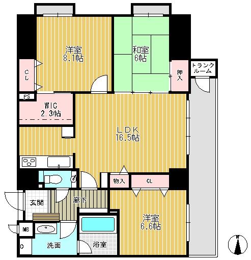 Floor plan. 3LDK+S, Price 19.7 million yen, Occupied area 88.92 sq m , Balcony area 12.66 sq m