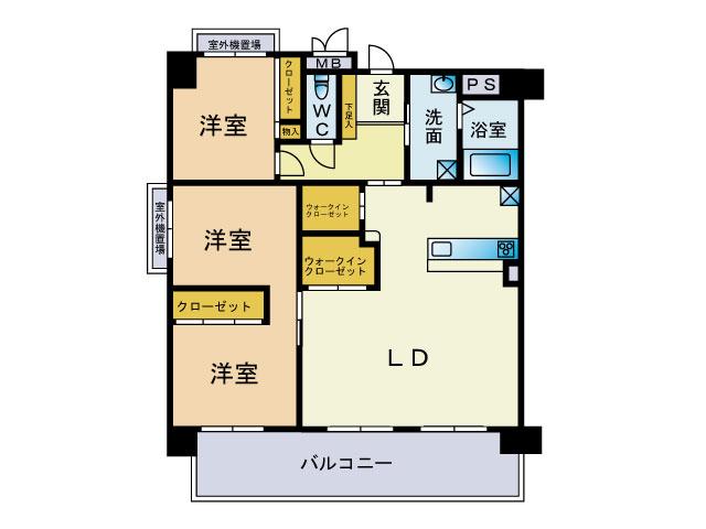 Floor plan. 2LDK, Price 22.5 million yen, Footprint 81.9 sq m , Balcony area 15.04 sq m
