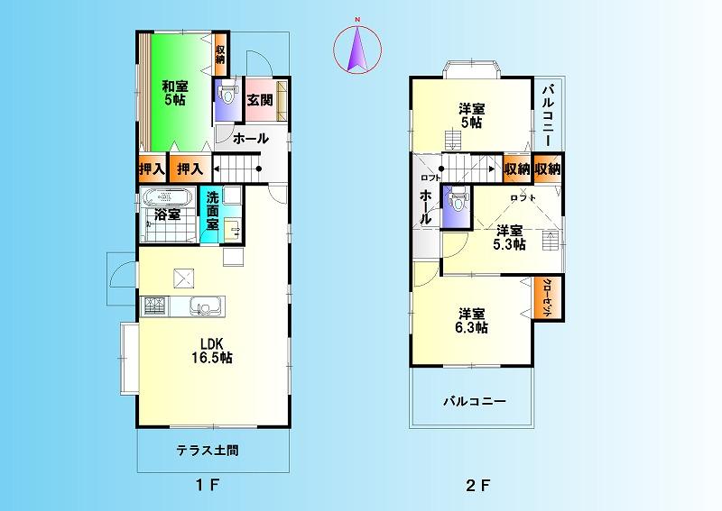 Floor plan. 29.5 million yen, 4LDK, Land area 146.5 sq m , Building area 87.36 sq m this floor plan is, It has decided to "separate private room" floor plan with the image of the (^_^) /  Often your family size ・ Children's is also large ・ The future is the floor plan suited for your family, such as live events and their parents (^_^) /