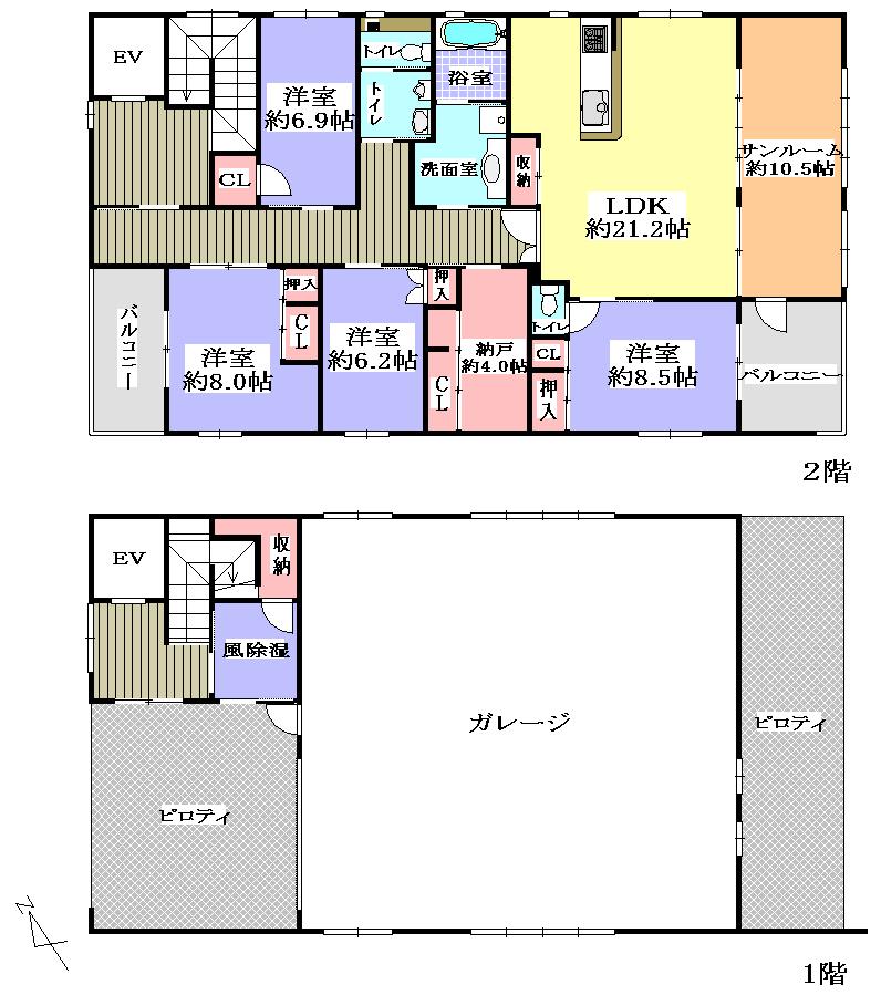 Floor plan. 98 million yen, 4LDK + S (storeroom), Land area 274.38 sq m , Building area 235.3 sq m