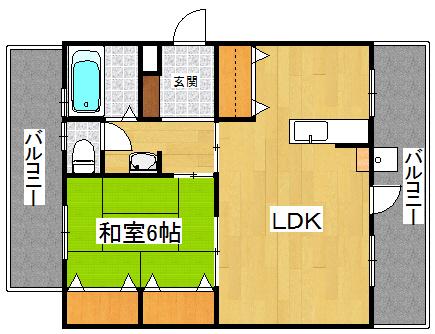 Floor plan. 1LDK, Price 5.4 million yen, Renovated 3K to 1LDK in the occupied area 47.5 sq m in 2003