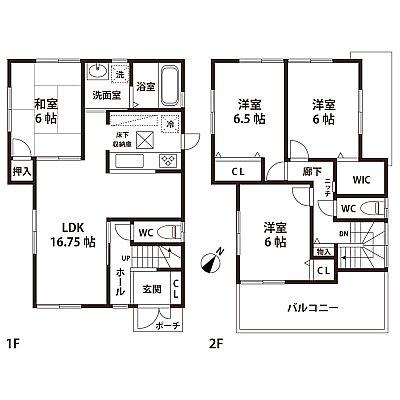Floor plan. 30,800,000 yen, 4LDK, Land area 195.5 sq m , Building area 97.2 sq m