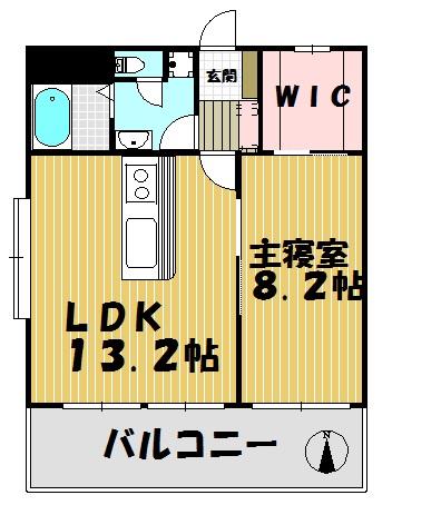 Floor plan. 1LDK, Price 15.8 million yen, Occupied area 56.68 sq m , Balcony area 10.38 sq m