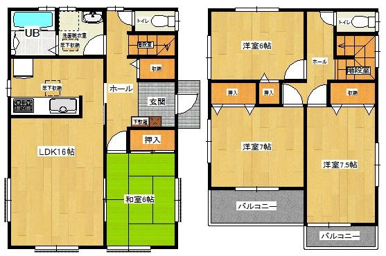 Floor plan. 26,980,000 yen, 4LDK, Land area 132.24 sq m , Building area 105.16 sq m