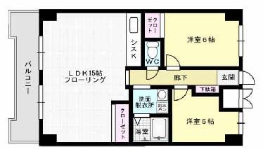 Floor plan. 2LDK, Price 13.8 million yen, Footprint 60.8 sq m , Balcony area 8.4 sq m southeast