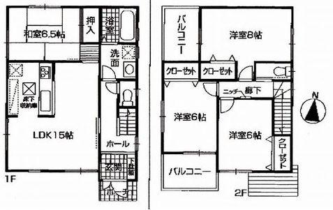 Floor plan. 32,800,000 yen, 4LDK, Land area 126.98 sq m , It is a building area of ​​94.77 sq m 4LDK