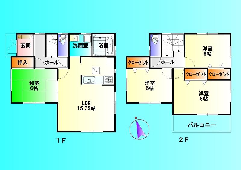 Floor plan. 29,800,000 yen, 4LDK, Land area 160 sq m , Building area 97.6 sq m relatively popular is a high floor plan (^_^) /  Living and Japanese-style room is a place that can be used To spacious to release a is usually Tsuzukiai, Has gained support from people of all ages! (^^)!